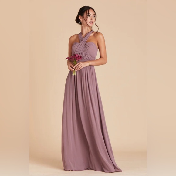 SOLD Birdy Grey Grace Convertible Dress Chiffon Dark Mauve Formal Bridesmaid - Picture 5 of 12